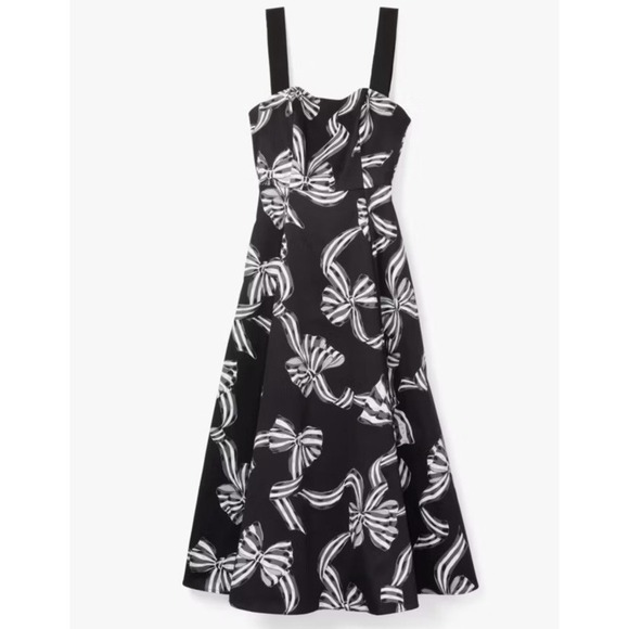 Kate Spade Bowtiful Bow Strap Dress Black Cocktail Party Sz 14 NEW $375 - Picture 2 of 11